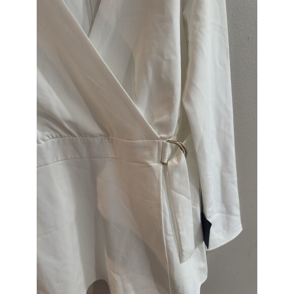 Lulu’s Long Sleeve White Faux-Wrap Belted Skort Romper Size XL NEW Bridal Shower - Picture 5 of 8